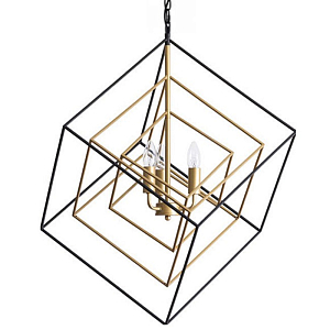 Светильник CUBIST Pendant Black and Gold 3 lamp