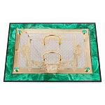 Настольный письменный набор из малахита и долерита с декором в виде герба России Leader Organizer варинант исполнения - 4 | Loft Concept в Грозном