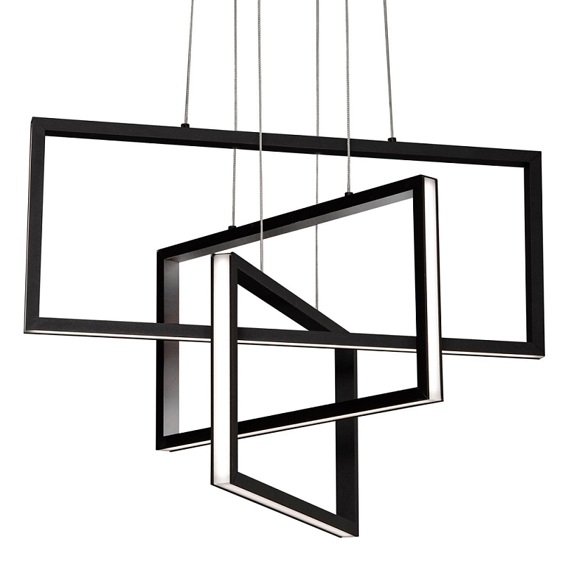 Люстра светодиодная прямоугольная LED Chandelier Rectangular Черный Белый Люстра светодиодная прямоугольная LED Chandelier Rectangular Черный Белый в Грозном | Loft Concept