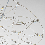 Люстра подвесная с тонкой металлической конструкцией цвета хром Quasar варинант исполнения - 2 | Loft Concept в Грозном