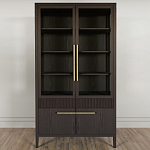 Витрина Primo со стеклянными фасадами и буфетом шпон Темный орех варинант исполнения - 2 | Loft Concept в Грозном