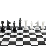 Шахматы классические с черной доской из натурального камня Мрамор Decorative Thematic Chess варинант исполнения - 4 | Loft Concept в Грозном