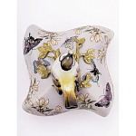 Шкатулка фиолетового цвета с рисунком бабочек и крышкой с фигуркой птицы на ветке Eden Garden варинант исполнения - 3 | Loft Concept в Грозном