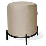 Банкетка круглая бежевый велюр на 4-х металлических ножках черного цвета SANJAY варинант исполнения - 1 | Loft Concept в Грозном