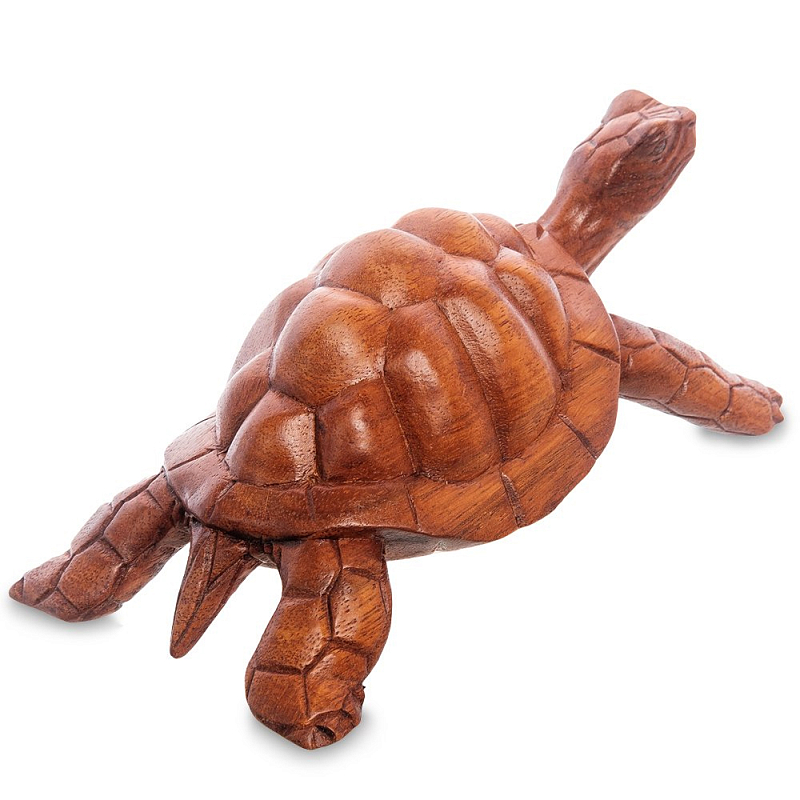 Статуэтка в виде черепахи деревянная Turtle world Коричневый Статуэтка в виде черепахи деревянная Turtle world Коричневый в Грозном | Loft Concept