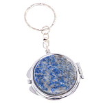 Зеркало брелок карманное двухстороннее из натурального камня Лазурит Stone Mirrors варинант исполнения - 5 | Loft Concept в Грозном