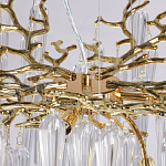 Люстра золотого цвета с декоративными ветками и длинными прозрачными стеклянными подвесами в форме сосулек Droplet Chandelier варинант исполнения - 8 | Loft Concept в Грозном