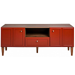 ТВ-тумба красная из массива бука с 2-мя дверками и ящиком Wenge Light варинант исполнения - 2 | Loft Concept в Грозном