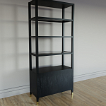 Стеллаж со стеклянными полками Elsa Dreams Black варинант исполнения - 6 | Loft Concept в Грозном