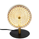 Настольная лампа с плафоном из рельефного стекла Peony Glass Bronze  варинант исполнения - 1 | Loft Concept в Грозном