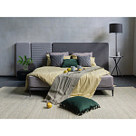 Кровать с большим мягким изголовьем Unity Grey Bed варинант исполнения - 6 | Loft Concept в Грозном