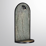 Настенный светильник зеленого цвета с черной рамкой овальной формы с полкой Herbarium  варинант исполнения - 1 | Loft Concept в Грозном