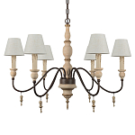 Люстра на металлическом основании с 6-ю белыми тканевыми абажурами Terrain варинант исполнения - 5 | Loft Concept в Грозном