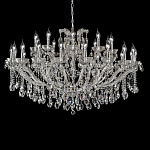 Люстра подвесная двухъярусная с 30-ю лампочками и прозрачными хрустальными подвесками на хромированном основании Crystal lamps варинант исполнения - 1 | Loft Concept в Грозном