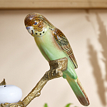 Подсвечник с двумя попугаями из фарфора на бронзовой ветке Eden Garden варинант исполнения - 3 | Loft Concept в Грозном