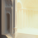 Встраиваемый в стену гипсовый светильник под покраску с арками и рельефными колоннами Antiquity Athena варинант исполнения - 9 | Loft Concept в Грозном