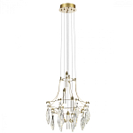 Люстра подвесная из металла с хрустальными подвесками прозрачного цвета Quasar 41 варинант исполнения - 5 | Loft Concept в Грозном