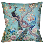 Подушка декоративная с изображением птиц в саду Chinoiserie Garden Two Peacocks Cushion варинант исполнения - 1 | Loft Concept в Грозном