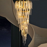 Люстра многоярусная с каркасом из металла и прозрачными подвесками FAIRYTREE Light варинант исполнения - 2 | Loft Concept в Грозном