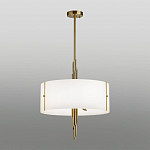 Люстра на штанге с белым круглым плафоном на бронзовом основании с вертикальным декором из металлических трубок Sohne варинант исполнения - 2 | Loft Concept в Грозном