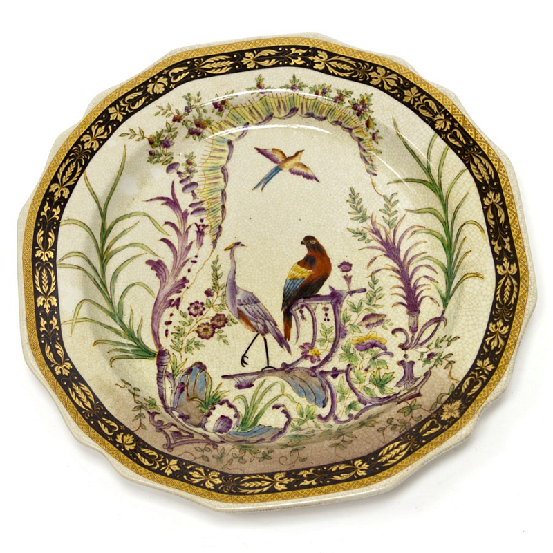 Тарелка настенная Heron and Parrot Мульти Бронза Тарелка настенная Heron and Parrot Мульти Бронза в Грозном | Loft Concept