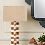 Настольная лампа с узором вдоль колоннообразного основания Brick Surface варинант исполнения - 4 | Loft Concept в Грозном