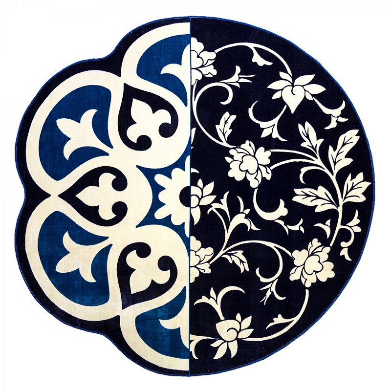 Ковер Seletti Hybrid Andria Синий Белый в Грозном | Loft Concept 