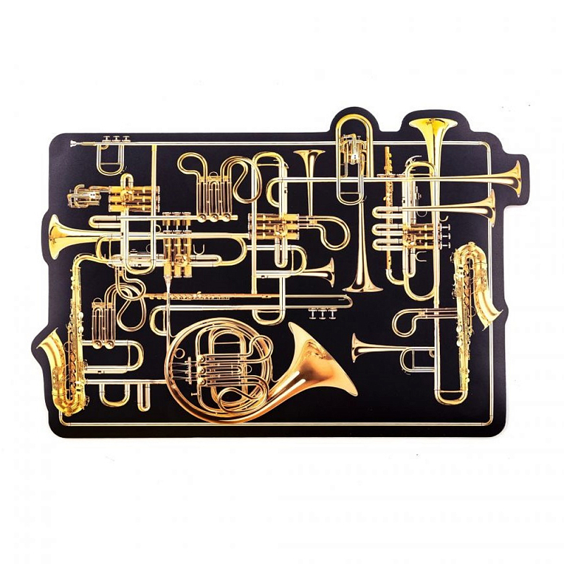 Салфетка под приборы Seletti Trumpets Черный Золотой Салфетка под приборы Seletti Trumpets Черный Золотой в Грозном | Loft Concept