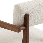Кресло обеденное Alcove White Boucle из массива ореха варинант исполнения - 6 | Loft Concept в Грозном