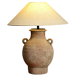 Настольная лампа керамическая с ручками и тканевым абажуром Eastern Tale варинант исполнения - 2 | Loft Concept в Грозном