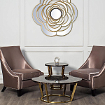 Стол журнальный коричневый на золотом основании Symphony of the Earth варинант исполнения - 2 | Loft Concept в Грозном