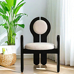 Стул черный из дерева с круглой спинкой Chair in Neoclassical Style варинант исполнения - 2 | Loft Concept в Грозном