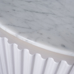 Тумба под телевизор белая овальная с мраморной столешницей Thoroughbass варинант исполнения - 3 | Loft Concept в Грозном