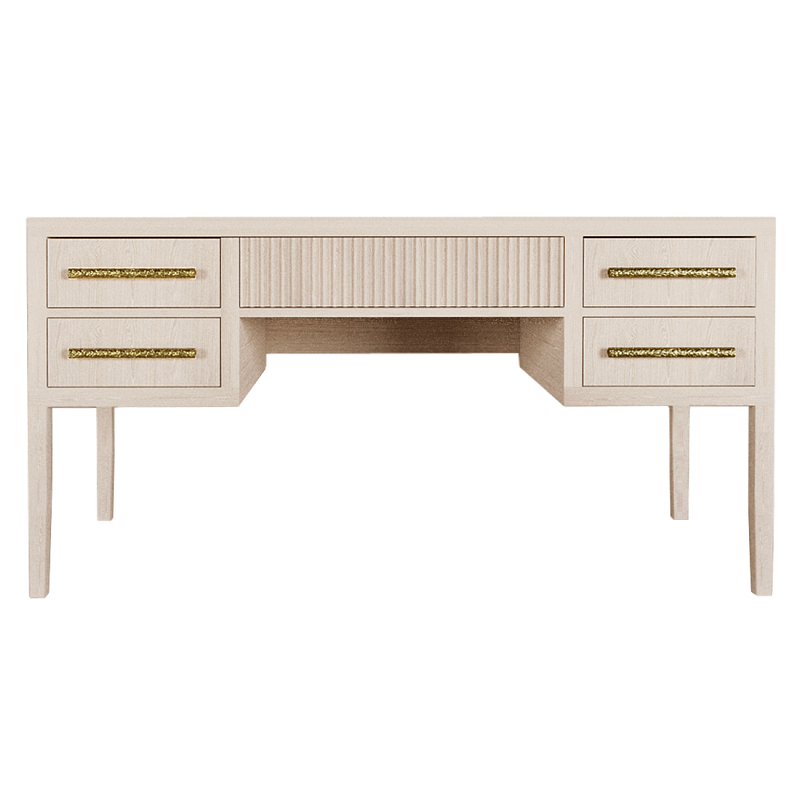 Большой Рабочий стол Primo с 5 выдвижными ящиками Светлый дуб Древесина в Грозном | Loft Concept 