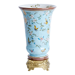 Ваза из голубого фарфора с бронзовыми элементами Blue Garden варинант исполнения - 2 | Loft Concept в Грозном