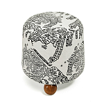 Пуф Wakonda с Круглыми ножками Черно-Белый орнамент варинант исполнения - 2 | Loft Concept в Грозном