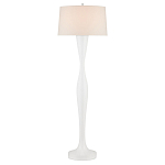Торшер белый с тканевым абажуром на деревянном основании Graceful Silhouette варинант исполнения - 3 | Loft Concept в Грозном