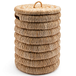 Плетеная корзина с крышкой из плетеного бананового дерева Zuwena Wicker Basket варинант исполнения - 1 | Loft Concept в Грозном