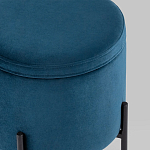 Синий пуф на черных ножках SANJAY варинант исполнения - 4 | Loft Concept в Грозном