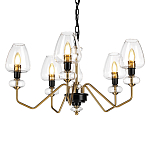  Люстра с 5-ю стеклянными плафонами в форме бокалов и угловыми кронштейнами Elstead Lighting варинант исполнения - 1 | Loft Concept в Грозном