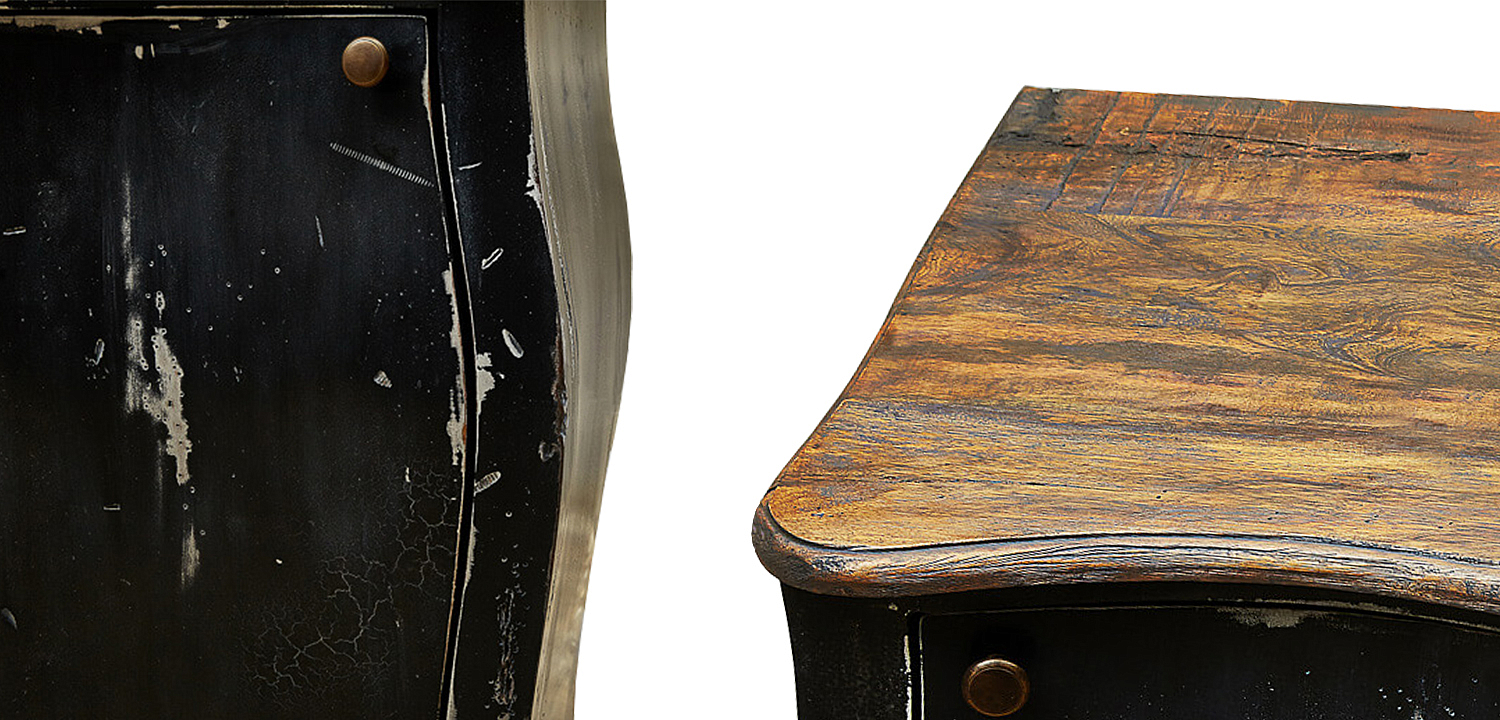 Комод длинный в стиле прованс Black Vintage Commode Черный Комод длинный в стиле прованс Black Vintage Commode Черный - Loft-Concept в Грозном