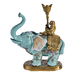 Подсвечник в виде слона из фарфора с бронзовыми элементами Elephant in the Garden of Eden