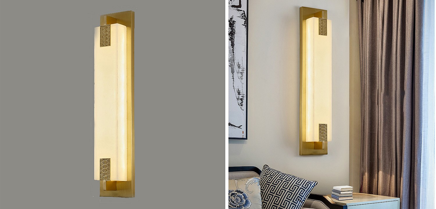 Накладной Настенный светильник Арт-Деко натуральный мрамор Art-Deco Wall Lamp Накладной Настенный светильник Арт-Деко натуральный мрамор Art-Deco Wall Lamp - Loft-Concept в Грозном