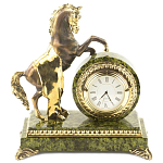 Часы настольные бронзовые с декором в виде коня Horse Stone Clock варинант исполнения - 3 | Loft Concept в Грозном