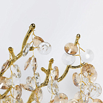 Бра золотого цвета с ветвями и прозрачными хрустальнымих подвесками Droplet Chandelier варинант исполнения - 3 | Loft Concept в Грозном
