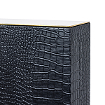 Настольная лампа с черным основанием из текстурированной кожи и белым абажуром Noir Allure  варинант исполнения - 3 | Loft Concept в Грозном