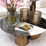 Дизайнерский журнальный стол с круглой столешницей на 3-х геометрических ножках Lehumod варинант исполнения - 2 | Loft Concept в Грозном