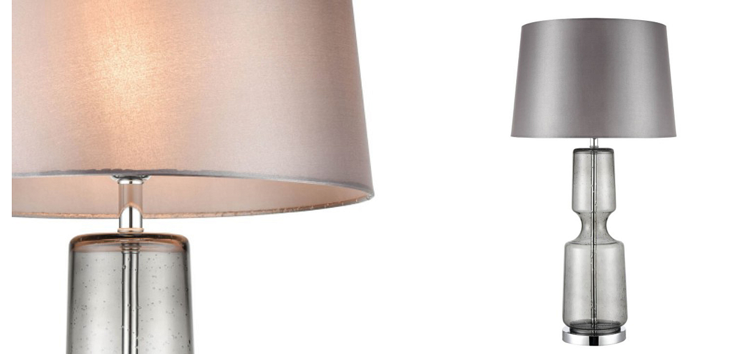Настольная лампа Серое Стекло Antero Chrome Table Lamp Настольная лампа Серое Стекло Antero Chrome Table Lamp - Loft-Concept в Грозном