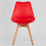 Стул с основой из пластика и мягким сиденьем Arvika Red варинант исполнения - 2 | Loft Concept в Грозном