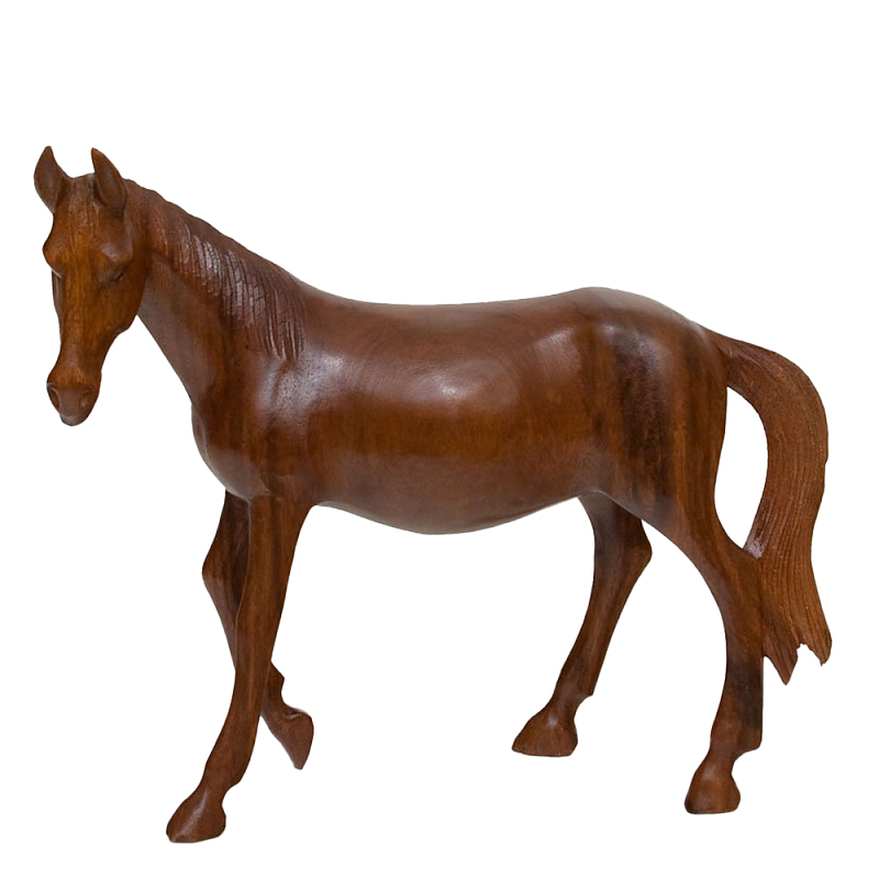 Статуэтка из дерева суар дикая лошадь Wild Horses Коричневый Статуэтка из дерева суар дикая лошадь Wild Horses Коричневый в Грозном | Loft Concept
